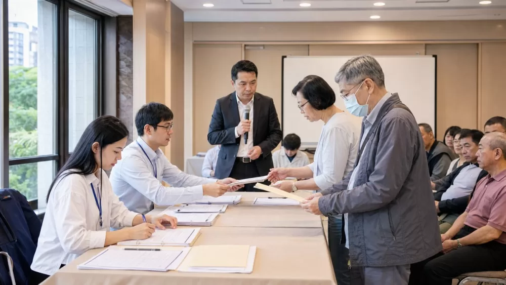 更新會會員大會簽到與委託書確認示意圖
