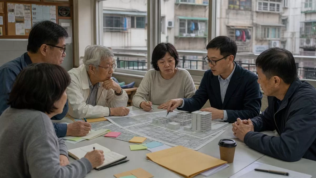 台灣老屋社區住戶與專業顧問討論自主更新與都市更新路線