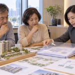 自主更新社區代表與銀行人員討論融資及信用保證文件