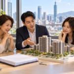 地主與專業人員討論都市更新後房地分配與原抵押權登記